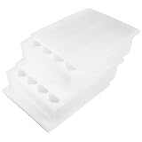 NAMOARLY Stoßfeste Dicke Eierbox aus Weißem Polyethylenschaum Wiederverwendbarer Eierhalter mit Fächern Stapelbar und Schützend für Transport Lagerung und Camping Geeignet
