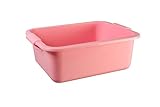 Schüssel 11 L mit Griff eckig rosa, blau, metallic grün Allzweckschüssel Plastik Spülschüssel Plastikschüssel Fußwanne Wanne Fußbad (rosa)