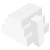 iCovalescent 10 Stück Buffer SchleifblöCke PolierblöCke, mit 4 Feil- und Polierflächen für Maniküre, Pediküre und Nagelmodellage, Nagelstudios, Nail Art zu Hause(Weiß)