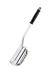 RÖSLE Barbecue-Reinigungsbürste SlideX, Hochwertige Grillbürste mit langem Stiel und Kunststoffgriff, wechselbare Borsten, Messing, Länge: 47,5 cm - Breite: 8,4 cm - Höhe: 8,5 cm