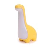 Puleuroy Dinosaurier-Nachtlicht für Kinder - Niedliche Nachttischlampe mit Augenschutz, USB-Aufladung, Ideale Raumdekoration, Gelb