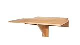 Spetebo Holz Wandtisch klappbar - 60 x 40 cm - Klapptisch platzsparend zur Wandmontage - Küchentisch Esstisch Bistrotisch Buffettisch Hängetisch Computertisch schwebend schwimmend