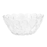Toyvian Glas Dessertschale mit Muster Transparente Salatschüssel aus Hochwertigem Glas Glatte Oberfläche Stabile Rutschfeste Basis Spülmaschinengeeignet Elegante Obstschale für Küche und