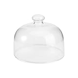 Kuchen Glasglocke Glas Käseglocke Kuchenglocke Tortenplatte Haube Glaskuppel Torten Glashaube Käseplatte Tortenglocke Lebensmittel Abdeckung Deckel für Patisserie Cover (13 x 13 x 11cm)