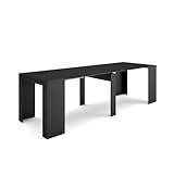 Skraut Home | Ausziehbarertisch | Multifunktionaler ausziehbarer | 260 | Für 12 Gäste | Esszimmertische | Moderner Stil | Schwarz