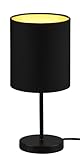 Reality Leuchten Tischleuchte Jerry R50491080, Metall Schwarz matt, Stoffschirm schwarz/goldfarbig, exkl. 1x E14