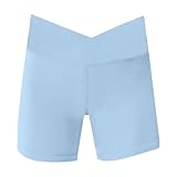 Trainingsshorts für Mädchen, athletisch, Laufshorts, Césover, hohe Taille, Fitnessstudio, Sweatshorts für Tanz, Gymnastik, himmelblau, 4-5 Jahre