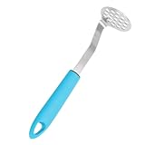 WEKADRIN Edelstahl Kartoffelpresse mit Hitzebeständigem Silikon griff Handlicher Kartoffelstampfer für Einfaches Püreepressen Robust und Leicht zu Reinigen für Zuhause und Küche