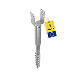 GRUNDLINE - Pfostenträger U Profil - Einschraub Bodenhülsen - Stützenfuß - Einschraubhülsen - U Pfostenträger 120x120 mm - Stutzen - Einschraubbodenhülse - Bodenanker - Erdspieß - Pfostenanker