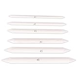 Vaessen Creative 1009-019 Papierwischer, Verblender Stift, Blending Stump, Skizzieren, 3D Zeichnen, Doppelkopf, 6 Stück, Verschiedene Größen, weiß, One Size