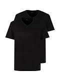 TOM TAILOR Herren T-Shirt mit V-Ausschnitt im Doppelpack, 29999 - Black, XL