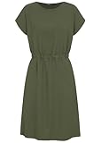Cloud 5ive Damen Kleid Musselin T-Shirt-Dress mit elastischem Taillenbund