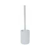 WC-Garnitur Samos - Weiß - Klobürstenhalter Klobürste Toilettenbürste Ständer Keramik Edelstahl Modern Stylisch Aufbewahrung Badezimmer Höhe. 37,5 cm