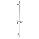 DETBOM Edelstahl Duschstange 70cm, Brausestange mit Duschkopfhalterung 360°Drehbar und Verstellbar, Duschstange mit Variable Wandbefestigungen für Variabel, Anpassung an Bestehende Bohrlöcher, Chrom