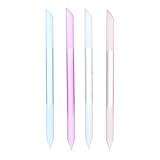 SAFIGLE 4-teiliges Nagelhautschieber-Set aus Glas – Nagelhautstäbchen-Set aus Glas – doppelseitige Kristall-Nagelfeilen – Präzisions-Maniküre-Pediküre-Schieberwerkzeug für die Handnagelpflege