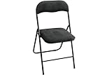 Kynast Garden Metall Klappstuhl mit Samtbezug schwarz gepolstert Beistellstuhl Camping