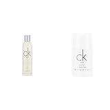 CALVIN KLEIN ck one Shower Gel, Duschgel mit aromatisch-zitrischem Unisex-Duft 250ml & ck one Deodorant Stick, Deostift mit zitrischem Unisex-Duft, schützt vor Transpiration und Geruch, 75ml