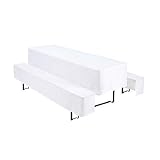 Wagner Textil 3tlg Hussen-Set Blickdicht für Bierzeltgarnitur Weiß - Bierbank & Biertisch-Husse Set