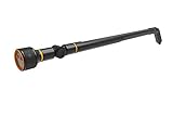 Fiskars Gießstab mit 3 Funktionen, Schwenkbarer SoftGrip Düsenkopf, Durchflusskontrolle, Universalgröße, Höhe: 74 cm, 442 g, Schwarz/Orange, 1052186