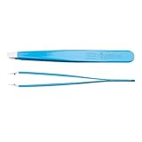 nippes Solingen Pinzette mit gerader Spitze | Edelstahl Rostfrei | 9,5 cm | Blau | Pinzette Augenbrauen Zupfen | Pinzette Spitz | Zur präzisen Haarentfernung | Made in Germany