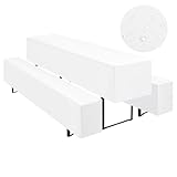 Teruntrue Bierzeltgarnitur Set 3tlg. wasserdichte Hussen für Bierzeltgarnitur 220 x 50cm – 1 Husse Biertisch + 2 Bierbank in Weiß - Biertischhusse Bierbankhusse Biertisch – 220x50cm Weiß