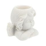 TOYANDONA Weißer Resin Engel mit Kristallkugel Halter Dekorative Glas Kugel Display Basis für Wohnzimmer Büro Schlafzimmer Stilvolle Resin Figur als Geschenk und Fotorequisite