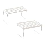 DECHOUS 2 Sätze Lagerregal Book Shelves Bücherstützen Ablageregal Schlusserhänger Storage Shelves Schalter Erweiterbar Organisation Und Haken Über Eisenregal Desktop-Rack Weiß 2 Stück * 2