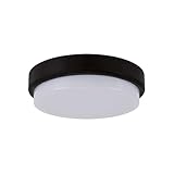 Licht-Erlebnisse Runde Deckenlampe außen LED IP65 B: 17,5 cm Schwarz Weiß 4100 K 1580 lm Aussendeckenleuchte Terrasse Kellerlampe Badleuchte
