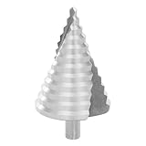 Stufenbohrer, 6-60 mm Spiralbohrer Metallbohrer Kegelbohrer mit 12 Stufen Edelstahlbohrer zum Bohren von Löchern in PVC Holz und Kunststoffplatten