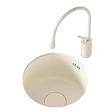 Runde Edelstahlspüle, Einzelbeckenausführung für den Hausgebrauch Gemüsewaschbecken geeignet für offene Kücheninseln oder Bartheken(28 * 28 * 19cm(11 * 11 * 7.4in))