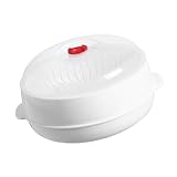 MALUGOGO Mikrowellen-Dampfgarer für den Haushalt mit Entlüftung, Hochtemperatur-Lebensmittel-Dampfgarer, praktischer Fisch- und Gemüsekocher, leicht zu reinigen und aufzubewahren für die Küche