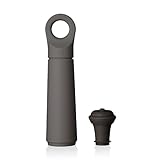 Vacu Vin Weinpumpe Loop - Vakuum Weinflaschenverschluss - 1 Pumpe 1 Stopper aus 98% Recyceltem Material - Graphit