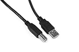 iTechCover Druckerkabel, USB/PC, schnelle Datensynchronisationskabel-Adapter, kompatibel mit Epson EcoTank ET-4800 / EcoTank ET-2820 Drucker, Schwarz, 3 m