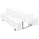 Teruntrue 3er-Sets Biertischhussen Bierbank-Auflage,Weiß Biertisch und Bankgarnitur Husse für 70x220cm Tischbreite für Festzeltgarnituren Bierbank Hussen(Weiß)