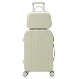 OZWYCY Rollkoffer Einfacher Koffer for Damen, Multifunktionaler Trolley-Koffer, Universalräder, Weiblicher Koffer, Passwortbox-Koffer Reisekoffer(White)