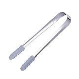 Eiszange - Zuckerzange aus Edelstahl, Eiszange für Gefrierschrank mit Silikonhüllen, Servierzange für Buffet, Dessertzange, Lebensmittel-Clips, tragbar für Teeparty, Kaffee, Bar, Küche