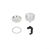 Volakebeing Espresso-Kaffeekanne Ersatzteil-Set, Griff, Dichtung, Trichter, Filter für 1, 3, 6, 9, 12 Tassen Mokkakanne, Aluminium (1 Tasse)