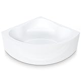 AQUADE Acryl Eckbadewanne 140x140 Modell: Kassel - Weiß Badewanne Komplettset 140x140 - Badewannen mit Wannenfüßen + Schürze + Ab-Überlauf mit Zulauf