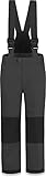 normani Kinder Thermohose Winterhose Skihose - Wasserdicht 11000 mm - für Jungen und Mädchen mit abnehmbaren Hosenträgern, verstärkten Knie- und Gesäßbereich Farbe Anthrazit Größe 170