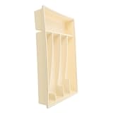 WHAMVOX Besteck Organizer Für Küchenschubladen Mehrere Fächer Ohne Deckel Aus Platz Für Essstäbchen Cremefarbene Basis Praktischer Besteckhalter Für Den Haushalt