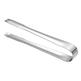 Qinlenyan Kompakte Kochzange, Eiswürfelzange, Edelstahl, Servierzange für Lebensmittel, langlebig, Küche, Mini-Clip für Salat, Toaster, Desserts, Vorspeisen, Silber