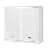 Pool Badezimmer Hängeschrank in Weiß - Moderner Badezimmerschrank Bad Schrank mit viel Stauraum - 76 x 71 x 23 cm (B/H/T)