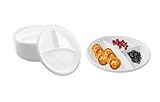 Lauroo 1000 Stück Mehrweg-Menüteller 3-geteilt – Ø22 cm Plastikteller | BPA-freier Kunststoff | Spülmaschinengeeignet | Stapelbar | Plastikgeschirr