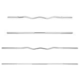 Phoenix Fitness 2,5 cm Langhantelstange oder EZ Curlstange – 1,2 m rutschfeste Gewichtheberstange mit Sternverschlüssen für Krafttraining Workout zu Hause & Fitnessstudio – 2,5 cm gebogene Stange 1,2