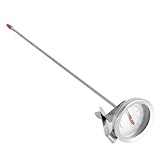 VIFERR Einkochthermometer, Milch Thermometer Edelstahl Thermometer Kochen Küchenthermometer mit Lange Sonde, Zeigerthermometer mit Clip für Kochen BBQ Fleisch Bier Wein