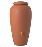 GARANTIA Amphore Komplett-Set Regentonne 240 Liter terrakotta inkl. Kunststoff-Auslaufhahn und Fallrohranschluss