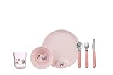 Mepal – Kinder Geschirrset 6-teilig Mepal Mio – Kinder Geschirr –Inklusive Kinderglas, Kinderteller, Kinderschale und Kinderbesteck –Spülmaschinengeeignet & BPA-frei – 6-teilig – Flowers & Butterflies