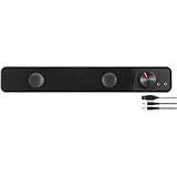 Speedlink BRIO Stereo Soundbar PC Lautsprecher - exzellente Audioqualität, 12 Watt, 3,5mm-Klinkenstecker AUX, Kopfhöreranschluss & Mikrofonanschluss, schwarz