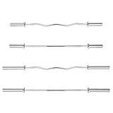 Phoenix Fitness 5,1 cm olympische Langhantelstange oder EZ Curlstange – 1,2 m/1,5 m rutschfeste Gewichtheberstange für Krafttraining Workout zu Hause & im Fitnessstudio – 5,1 cm gerade Stange, 1,2 m