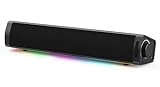 ADELGO PC Lautsprecher USB, Soundbar Lautsprecher USB-betrieben Typ C, Portable Computer Boxen mit RGB für Desktop, Monitor, Laptop, Plug and Play - Schwarz